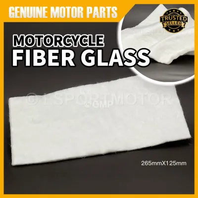 MOTORCYCLE EXHAUST FIBER GLASS (SMALL) RACING (265MMX125MM) MUFFLER PIPE EKZOS FIBERGLASS UNIVERSAL KAIN BALUT EXHAUST