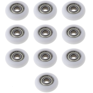 10 Pcs 5x23x7.3mm Nylon Plastic Carbon Steel Bearings Pulley Wheels Embedded Gro