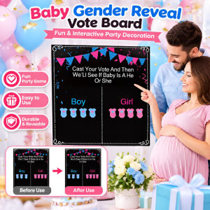 Baby Gender Reveal Voting Board / Boy Or Girl Reveal Poster / Self Adhesive Sticker Banner / Baby Shower Party Decorations / Peel Stick Decal Sign