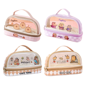 Cartoon Capibala Pencil Case Large Capacity Pen Case Pencil Pouch Clear Pencil Bag Desk Organizers for Student