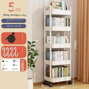 Giá Để Đồ Kệ Sách Nhiều Tầng Có Bánh Xe Để Đựng Đồ Ăn Nhẹ Và Đồ Dùng Nhà Bếp Phòng Tắm