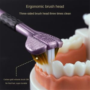 【Free Gift】4PCS/Set Three-sided Toothbrush 3D Deep Cleaning Oral Care Brush Soft Bristles Protect Sensitive Gum Ultra Fine Soft Toothbrush Soft Fiber Bristle Brush Oral Health Fadikou