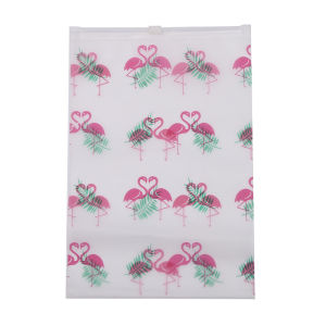 Affordable Zipper Bag 10PCS Zip Lock Thick Travel Packing Organizer Clothes Storage Plastic Flat Bag (Flamingo)