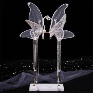 [COD] Man YingLie 2pcs Handmade Beaded Butterfly Tassel Hair Clip Bridal Wedding Dress Banquet Makeup Headband Hair Accessories Hairband Decor
