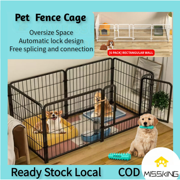 Dog Cage Large Stainless Steel Dog Fence Playpen Indoor Sangkar Kucing ...