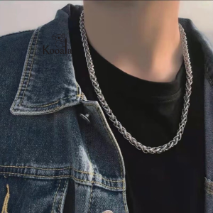 Kalung Rantai Tulang Naga Titanium Tahan Lama Aksesoris Kece Pria Wanita Anti Karat