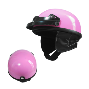 Helm Anak Retro Glossy Cap Style Pink