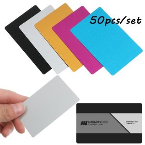 CANICECA 50 Pcs/Set Art Craft Aluminum  Engraving Business Visit Blank Business Card Name Cards Metal Carte