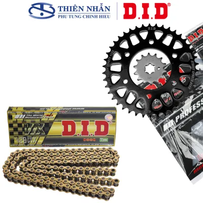 Nhông Sên Dĩa DID Exciter 150 sên phốt cao su 428VIX-124L Gold 14T-42T (combo lẻ)