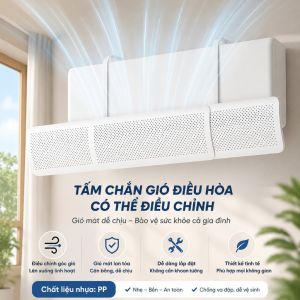 Tấm Chắn Gió Điều Hòa Treo Tường | Điều Hướng Gió Máy Lạnh 52-87cm Xoay 180° | Giảm Gió Lạnh Thổi Trực Tiếp