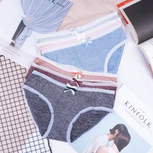 BEE - Undies Wanita Bahan Katun Import / Mid Waist Pakaian Dalam Wanita B09