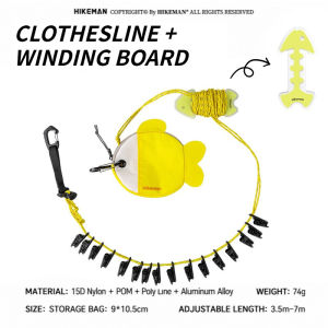 Hikeman Portable Travel Clothesline 7M Rope with 16 Clips for Hiking Hotel Balcony Clothes Drying For Outdoor Camping Laundry