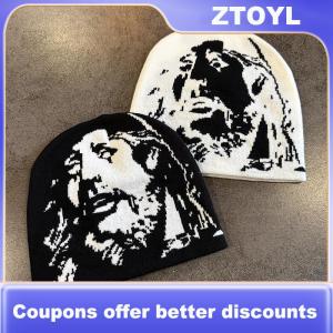 【ZTOYL】 หมวกถัก Y2K อเนกประสงค์ฮิปฮอปหมวกแจ็คการ์ดสำหรับผู้ชายและผู้หญิงหมวกแฟชั่นให้ความอบอุ่นกลางแจ้ง