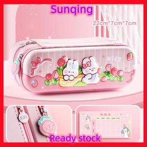 SQ Stationery [Flash Sale] 3D Astronaut Pencil Case Boys Stationery New Popular Student Double-layer Large Capacity Waterproof Pink Rabbit
