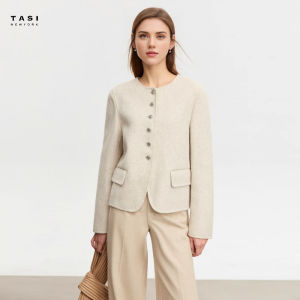 Xiaoxiangfeng full wool woolen coat for women in winter round neck single breasted double-sided MN0-1232TM4014-B