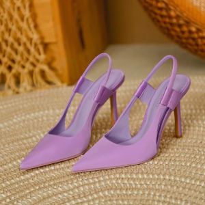 Pink Pointed-Toe High-Heeled Shoes For Women Elegant Stiletto Mules New Style Thin-Heeled Elegant Closed-Toe Sandals
