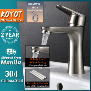KOYOT 304 Stainless Steel Fashion Style Single Cold Bathroom Basin Faucet Water Saving Tap