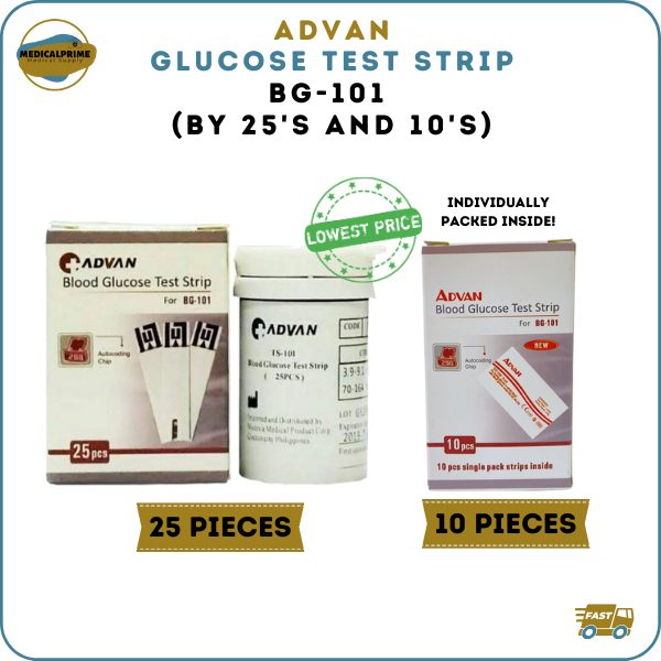 Advan Blood Glucose Test Strips 1 BOX (25 and 10 pcs) medical supply ...