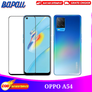BAPAU Tempered Glass Oppo A54 Full Cover 9D Anti Gores Kaca Full Lem - List BLACK