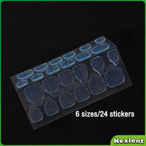 Nexlent 24pcs False Nail Art Design Fake Nail Art Patches Long Nail Set