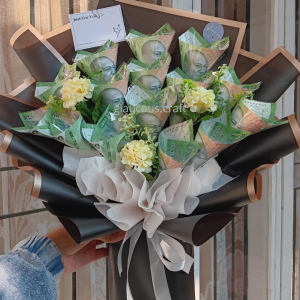 glaucous.craft Buket Uang Kuncup 15-25 Lbr Medium & Large - Wisuda Ulang tahun Lamaran Hadiah
