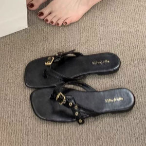 [Free Shipping] 2026 Retro Buckle Flip-Flops For Women Flat-Soled Sandals For Outdoor Wear Casual Beach Sandals For Women