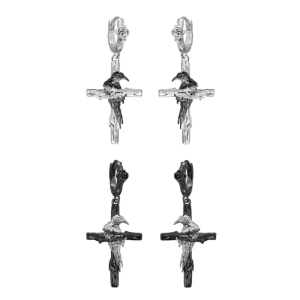 Gốc Gothic Crow Bông Tai Phong Cách Punk thả lủng lẳng Gothic Thánh Giá những chiếc Khuyên tai Phụ Kiện Cho Cô Gái Và Phụ Nữ