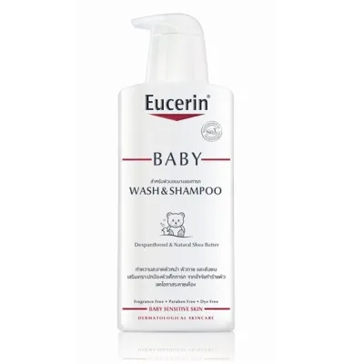 Eucerin Baby wash and Shampoo 400 ml. - ผลิตภัณฑ์ทำความสะอาดผิวหน้า ผิวกาย และเส้นผมของเด็กทารก