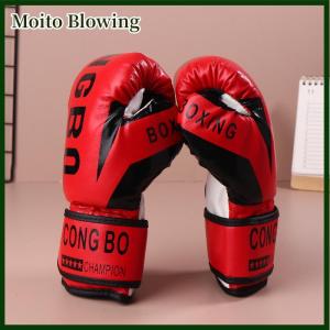 Moito Kids 6oz Professional Boxing Training Sparring Gloves PU Leather Kids Breathable Muay Thai Punching Karate Training Gloves