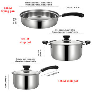 A.Heavy Duty Non Stick Frying Pan & Casserole Cookware Set Premium Household Multi-functional Kitchenware