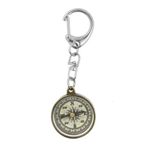 Portable Practical Pocket Compasses with Keyring Outdoor Camping Compasses Zinc Alloy Navigation Tool Climbing