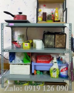 Kệ Thép V lỗ - Mã số V30.21 (D80cm x R30cm x C80cm). Gồm 3 tầng mâm. Có giao hàng Hỏa tốc