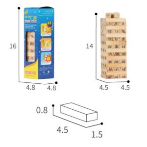 Lorra พร้อมส่ง ของเล่นไม้ งานไม้ เกมส์ต่อตึก ต่อตึก ต่อคอนโด ตึกถล่ม จังก้า ตัวต่อไม้ ของเล่นเกมส์ตึกถล่ม บล็อกไม้ตึกถล่ม 48pc