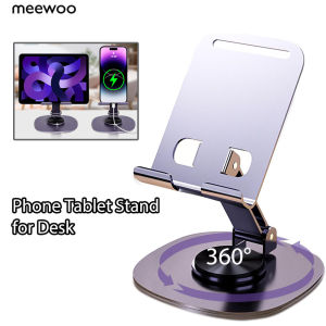 Meewoo Phone Stand Metal Celephone Stand Full Carbon Steel 360° Rotation Luxury Tablet Phone Holder