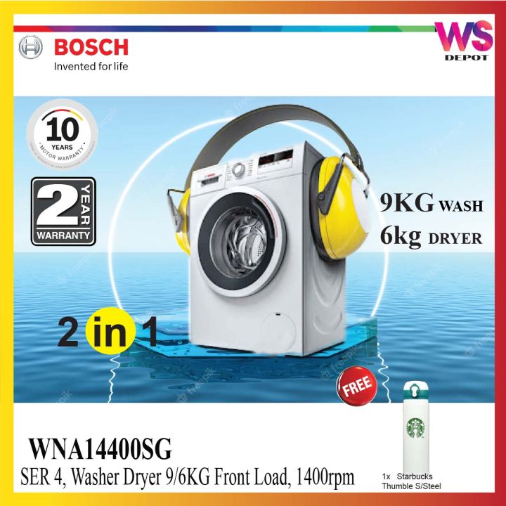 BOSCH WNA14400SG Series 4 Washer Dryer 9/6 kg 1400 rpm