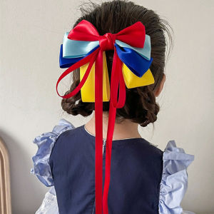 Korean Kids Bow Knot Hair Clips Fashion Colorful Ribbon Tassel Hairpin Sweet Girl Princess Hair Accessories