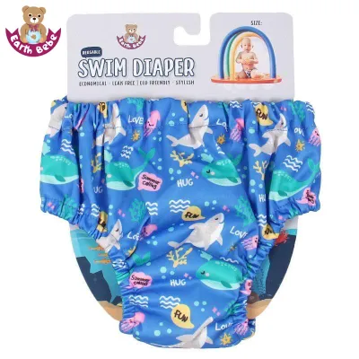 [EARTH BEBE] BABY KIDS COMFY COTTON & POLYESTER SWIM DIAPER PANTS KAPAS POLIESTER LAMPIN BERENANG SELUAR KANAK-KANAK