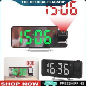 【New Arrival】 LED Mirror Digital Clock with Temperature Date Projection Digital Alarm Clock Mains and Battery Operated for Home Office