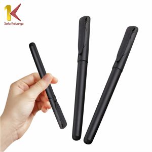 Satu Keluarga Pulpen Hitam 0.7mm Motif Polos Tinta Hitam A45 Pena Alat Tulis Kantor Simple Ballpoint