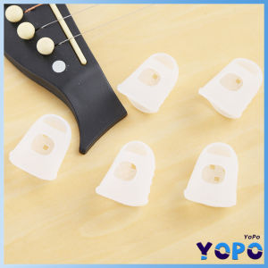 YoPo 5pcs Silicone Non-slip Finger Guards Guitar Fingertip Protector Fingerstall Guitar Press Accessories