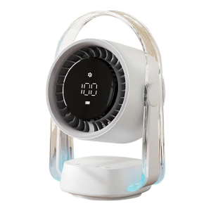 Quiet Digital Display Desktop Fan with 100 Speed Setting and USB Rechargeable Cooling Fan for Home Office