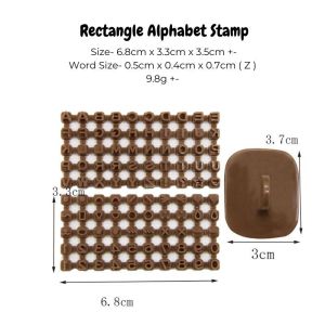 CTD 100 Pcs Rectangle Alphabet Letter Air Dry Clay Stamp Polymer Clay Stamp Cookies Fondant Clay Stamp Letters Mini