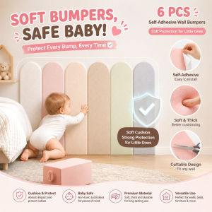 Foam Wall Panel Sticker Set Self Adhesive 3D Waterproof Anti Collision Safety Pad Kids Room