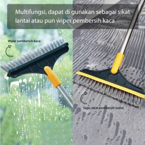 Sapu Sikat Kamar Mandi 2in1 Sapu Sikat Pembersih Toilet 2 in 1 Sikat Lantai Flexible Praktis