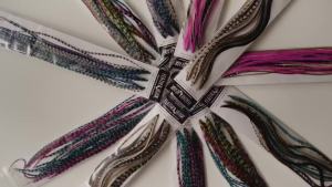 21 Natural & Turquoise Color Hair Extensions – 9”–14” Long – DIY Rooster Kit with 20 Micro-Link Beads – 100% Real Feathers – Eye-Catching Boho Style