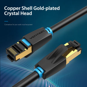 Vention Cat8 Ethernet Flat Cable SSTP 40Gbps Super Speed RJ45 Network Internet Cable Gold Plated 1m/3m/5m/8m Connector for PC Router Modem CAT 8 Lan Cable