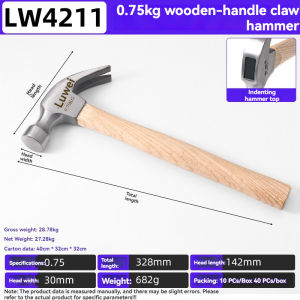 High strength claw hammer with steel and wood handle household engineering hammer multi-purpose hamm