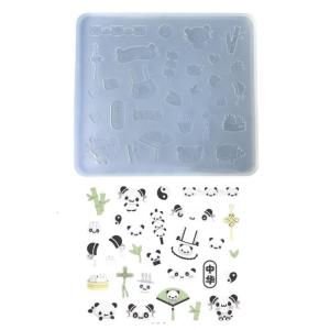 Dễ sử dụng Khuôn Silicone thực tế nhựa Epoxy khuôn hình gấu trúc phụ kiện Khuôn trang sức quyến rũ làm nguồn cung cấp