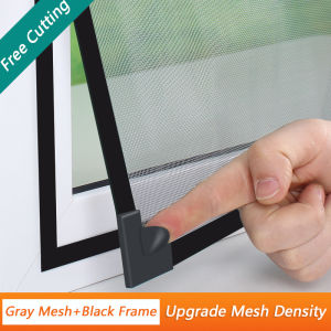 Window Screen Mosquito Net Adjustable Magnetic Window Screen &Velcro Window Screen,anti mosquito net Mesh with Full Frame Removable Washable