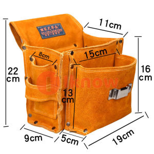 I know High Quality Cowhide Wearable Waist Pack Electric Waist Tool Belt Bag Screwdriver Kit Repair Tool Holder Thickened Anti-Scald Welder Hardware Tool Waist Bag